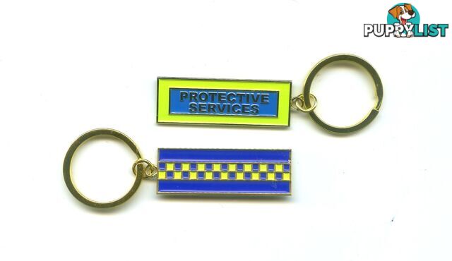 Police Protective Services Keyring and Stubby Holder.