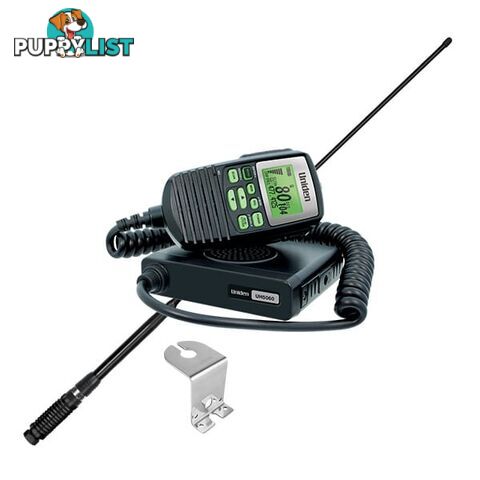 UNIDEN UH5060 Antenna & Mount Bracket Pack Mini Compact Size UHF CB Mobile â 80 Channels with Remote Speaker MIC and Large LCD Screen - UNIDEN