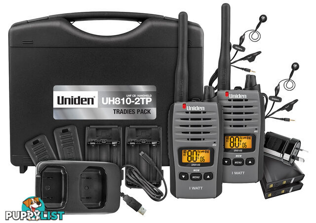 UNIDEN UH810S-2TP 1 WATT UHF HANDHELD - TRADIES TWIN PACK - UNIDEN