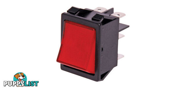 DPDT Heavy Duty Red Illuminated Rocker Switch