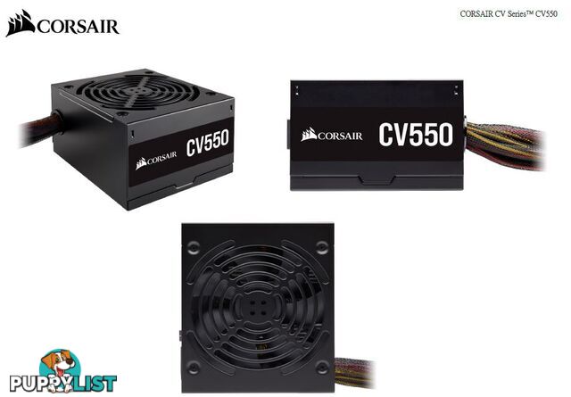 Corsair 550W CV Series CV550, 80 PLUS Bronze Certified, Compact design, ATX Power Supply - CORSAIR