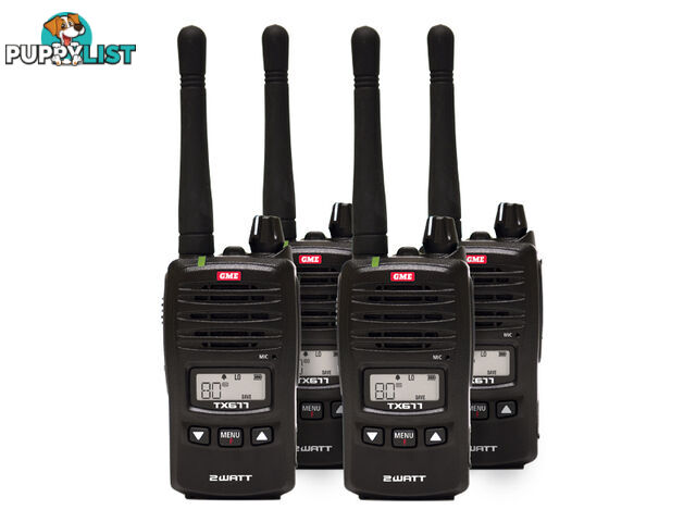 GME TX677QP 2 Watt UHF CB Handheld radio - Quad pack - GME