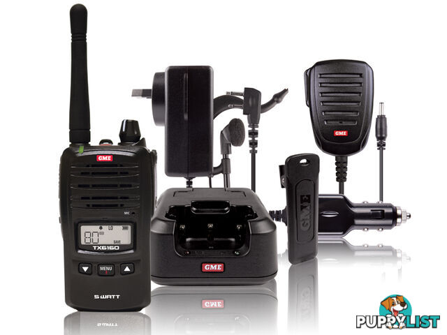 GME TX6160 5 Watt IP67 UHF CB Handheld Radio Kit - GME