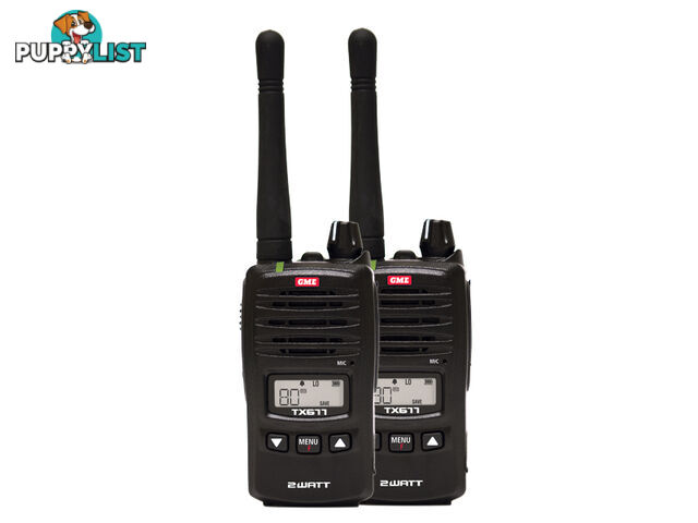 GME TX677TP 2 Watt UHF CB Handheld radio - Twin pack - GME