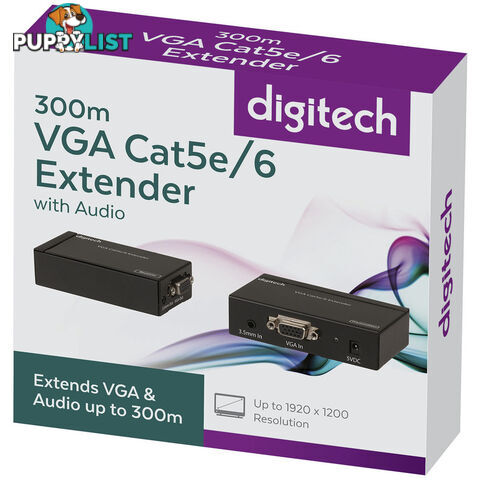 300m VGA Cat5e/6 Extender with Audio - DIGITECH