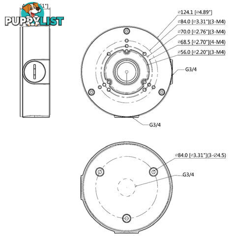 Adapter/Junction Box for Surveillance Cameras - VIP Vision