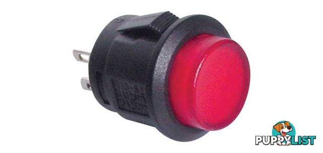 SPST Alternate LED Red Solder Tail Pushbutton Switch