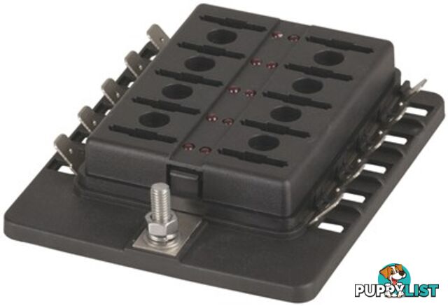 10 Way Blade Fuse Block - Spade Terminal Connection