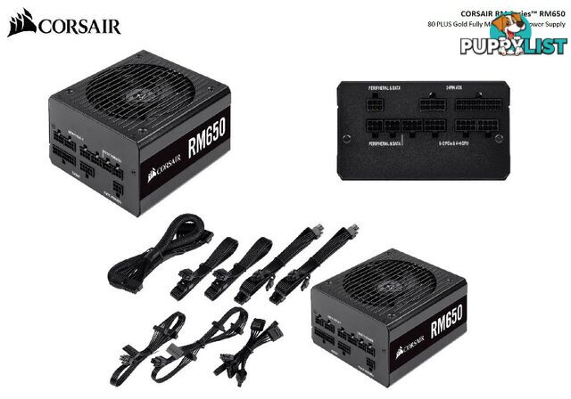 Corsair 650W RM 80+ Gold Fully Modular 135mm FAN ATX PSU 10 Years Warranty - CORSAIR