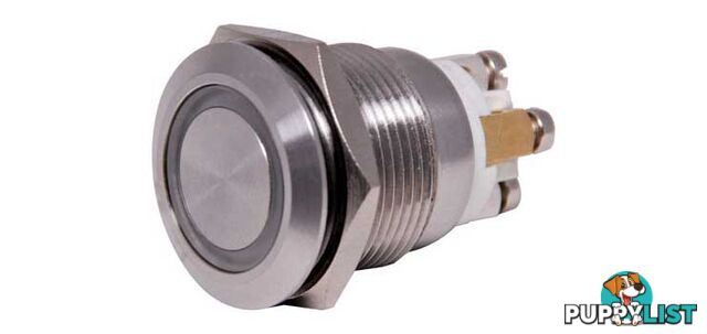 SPST IP65 Vandal Resistant Illum. Blue Pushbutton Switch