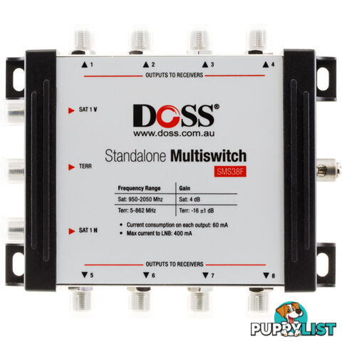 3-IN 8-OUT MULTISWITCH 5-2150MHZ F-TYPE SATELLITE FTA - DOSS