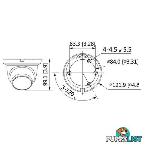 Professional AI Series 4.0MP Motorised Turret Dome - VIP Vision