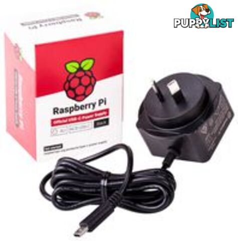 Raspberry Pi 4 Model B PSU, USB-C, 5.1V, 3A, AU PLUG BLACK - RASPBERRY PI