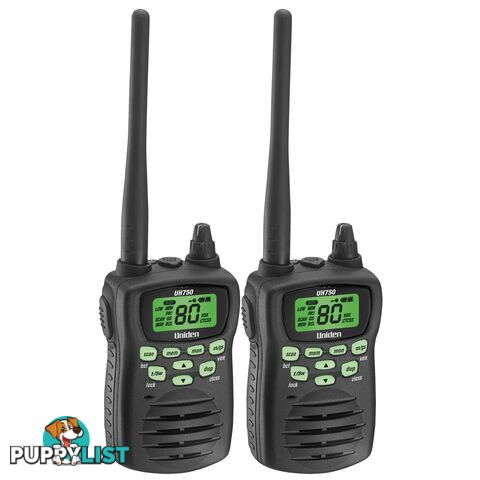 UNIDEN UH750-2 5 Watt UHF Waterproof CB Handheld Radio - UNIDEN