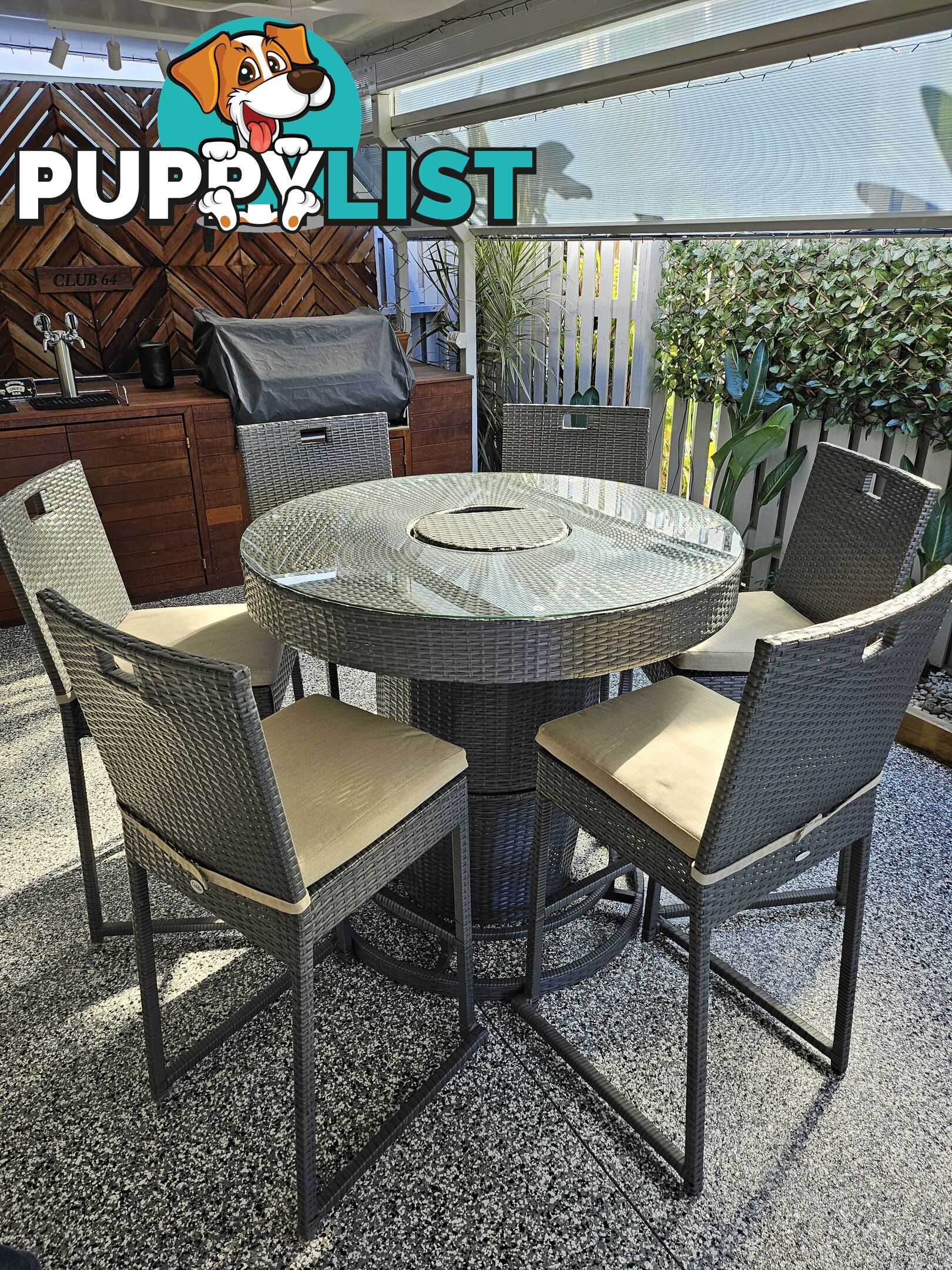 COLDIE 7 Piece Outdoor Bar Setting