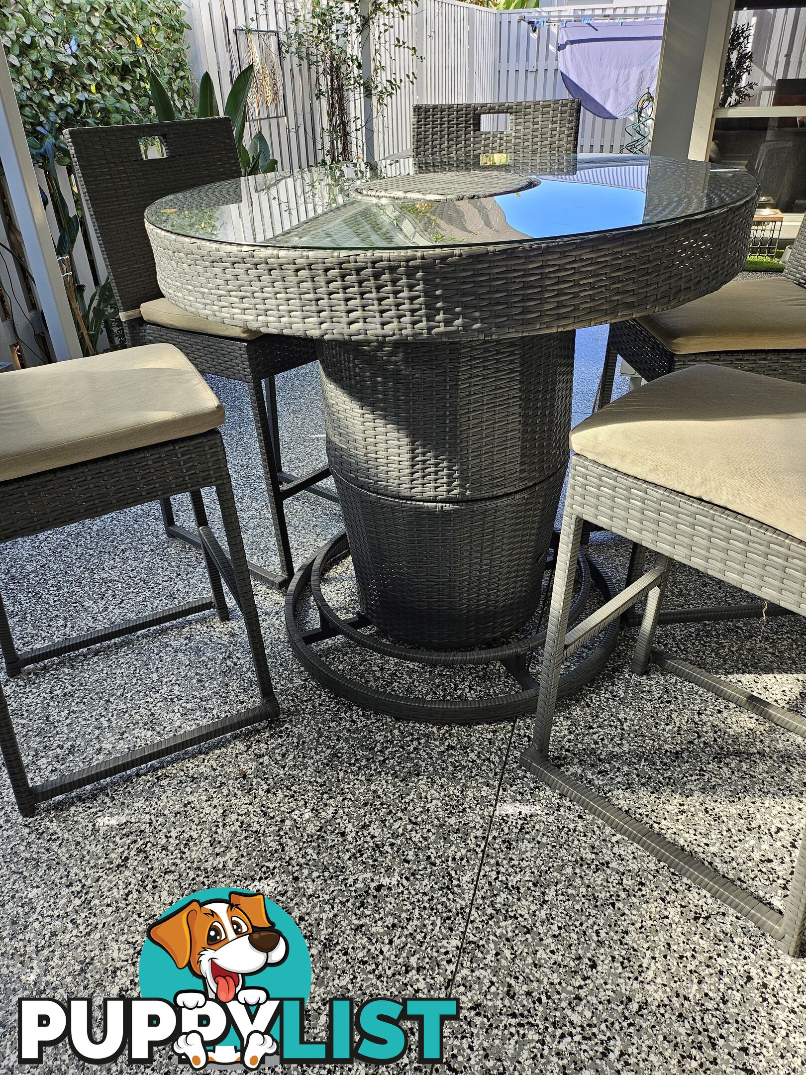 COLDIE 7 Piece Outdoor Bar Setting