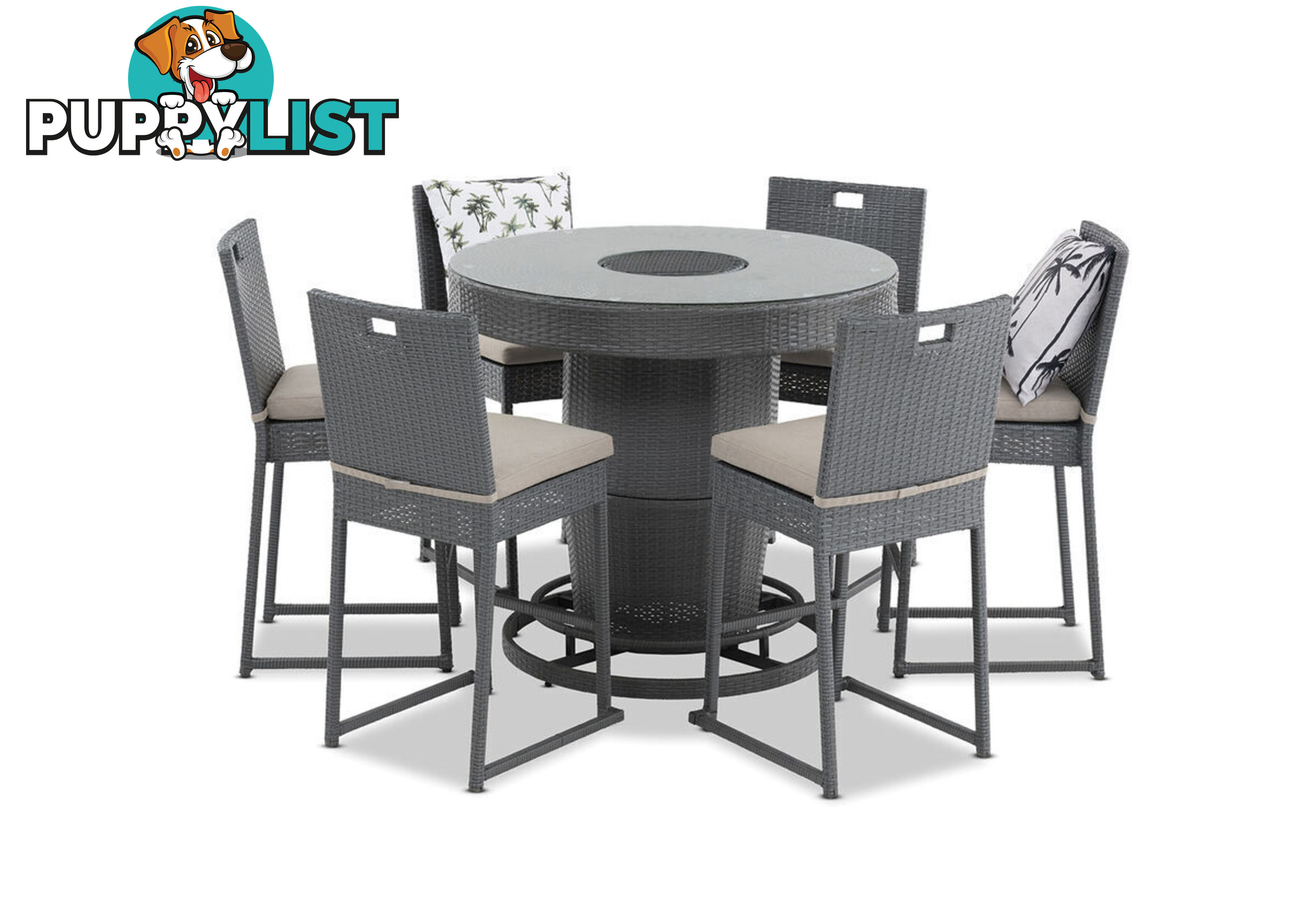 COLDIE 7 Piece Outdoor Bar Setting
