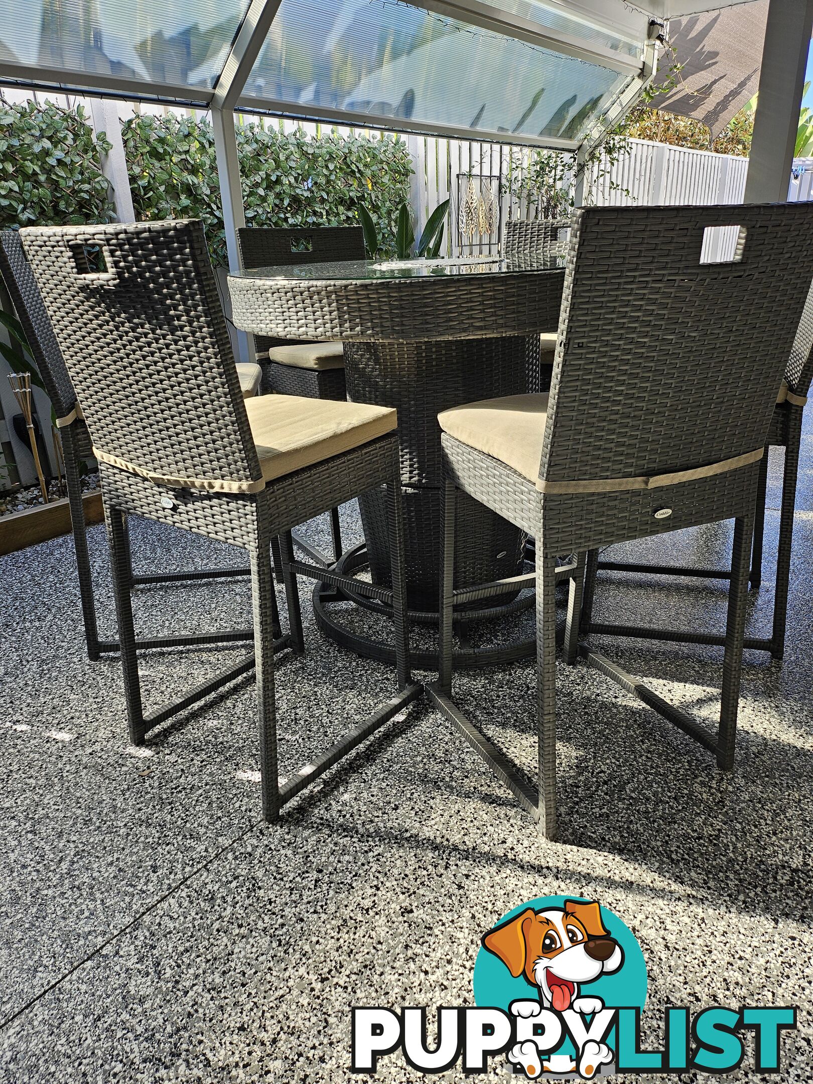 COLDIE 7 Piece Outdoor Bar Setting