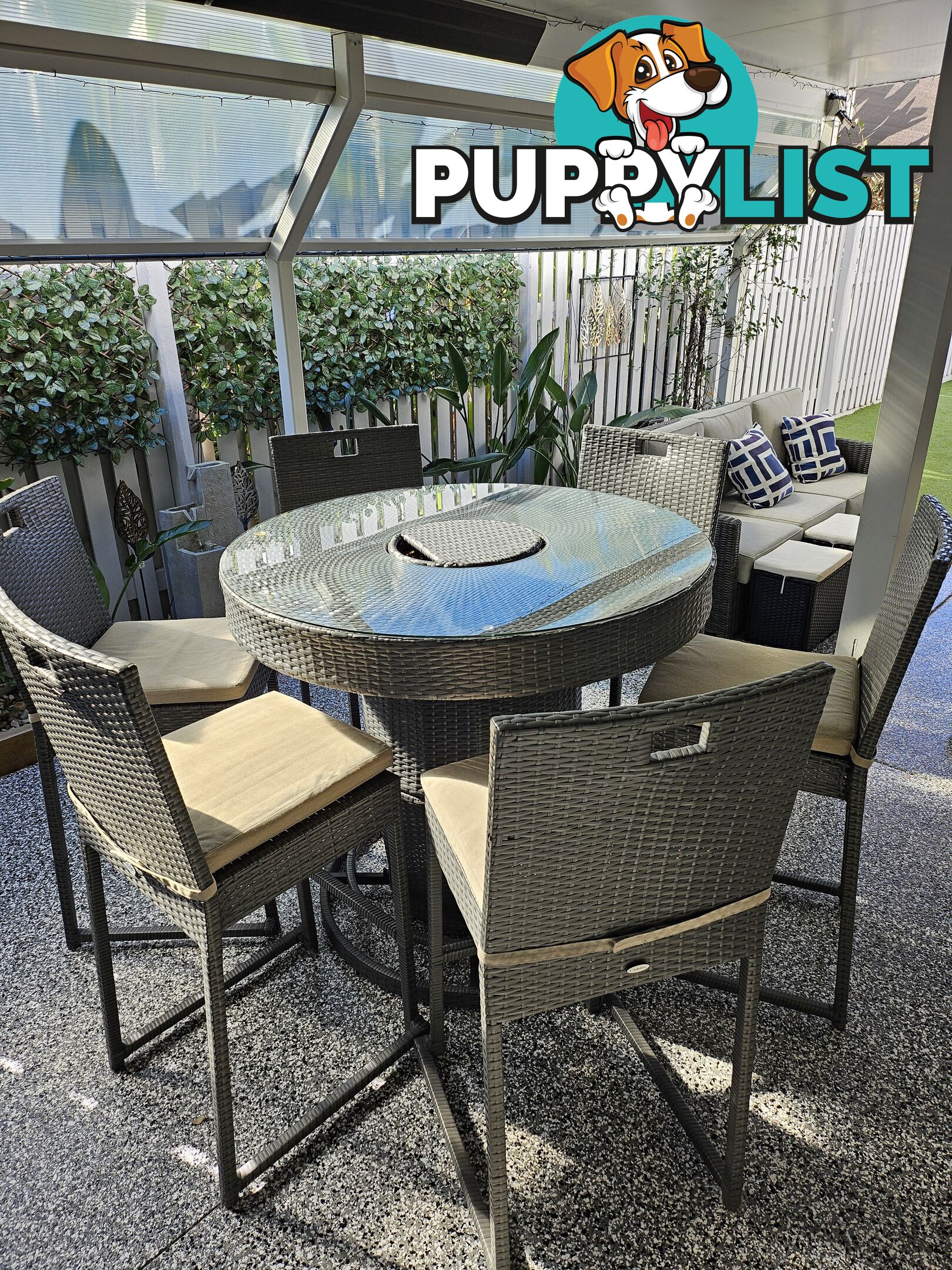 COLDIE 7 Piece Outdoor Bar Setting