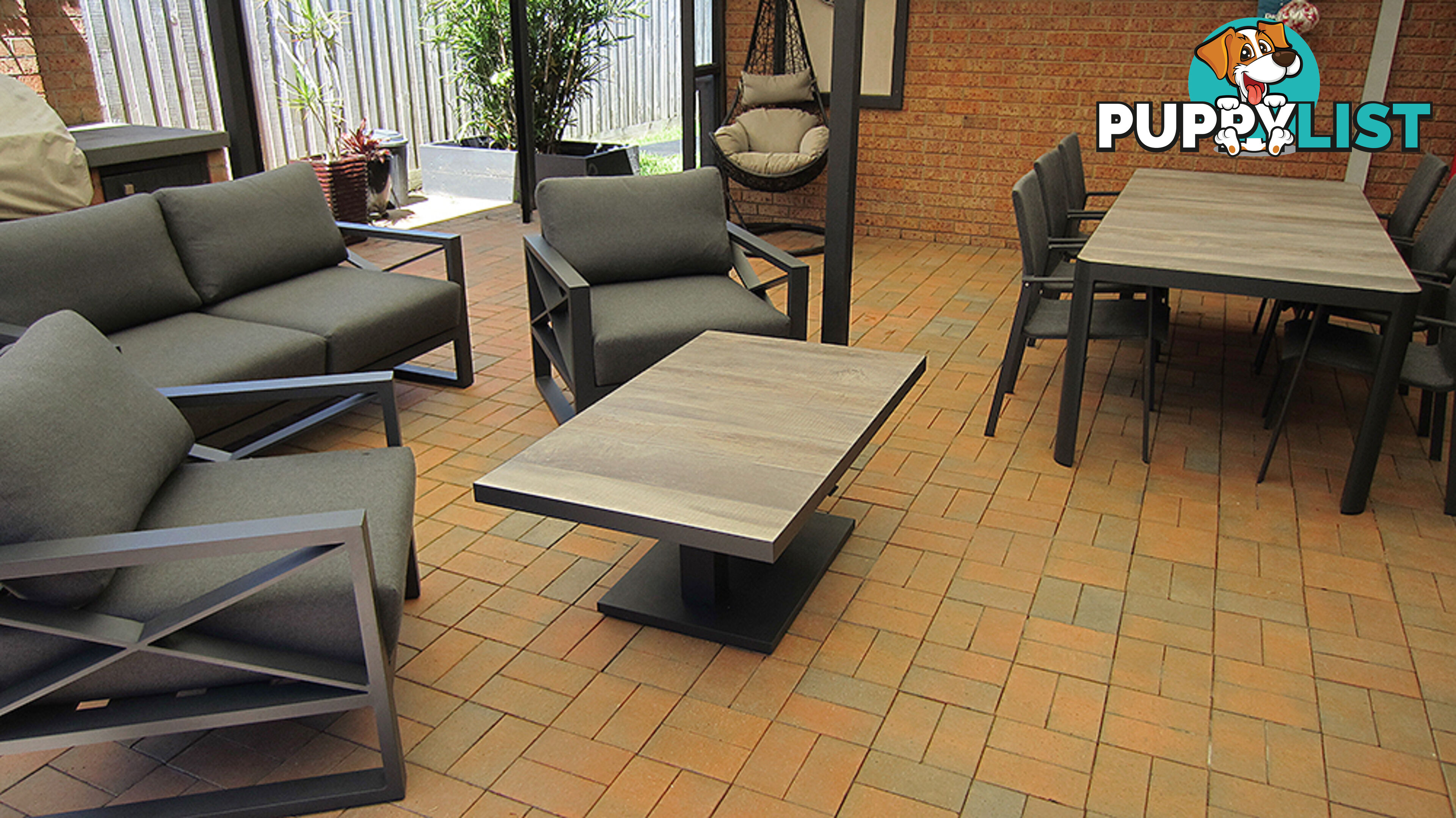 Outdoor Dinning Table and 6 Seat + Protective Weather Cover