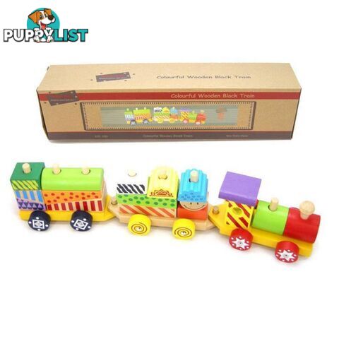 COLOURFUL WOODEN BLOCK TRAIN