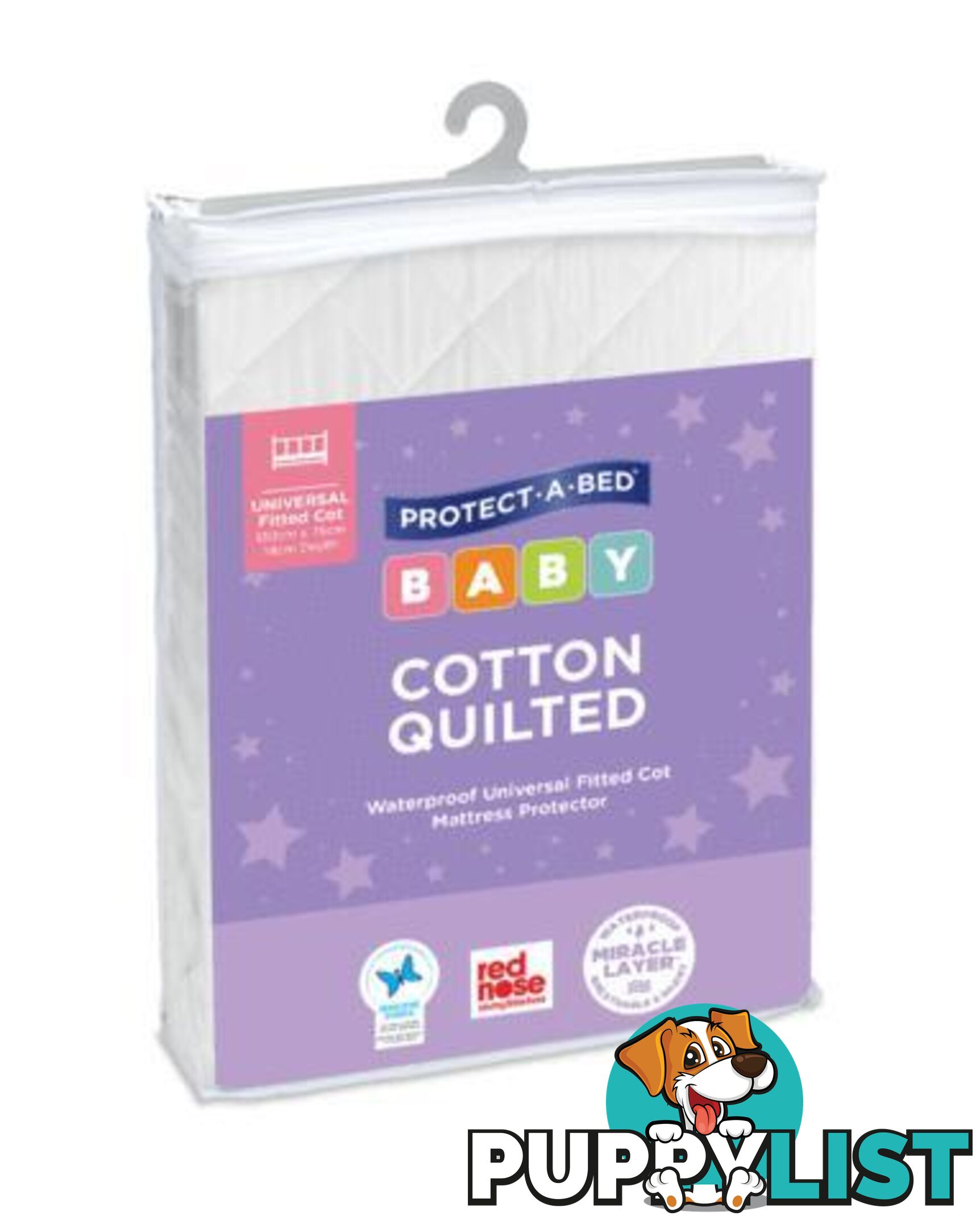 Cotton Quilted Cot Mattress Protector, Universal Fitted (Large)