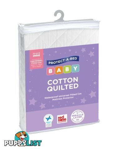 Cotton Quilted Cot Mattress Protector, Universal Fitted (Large)