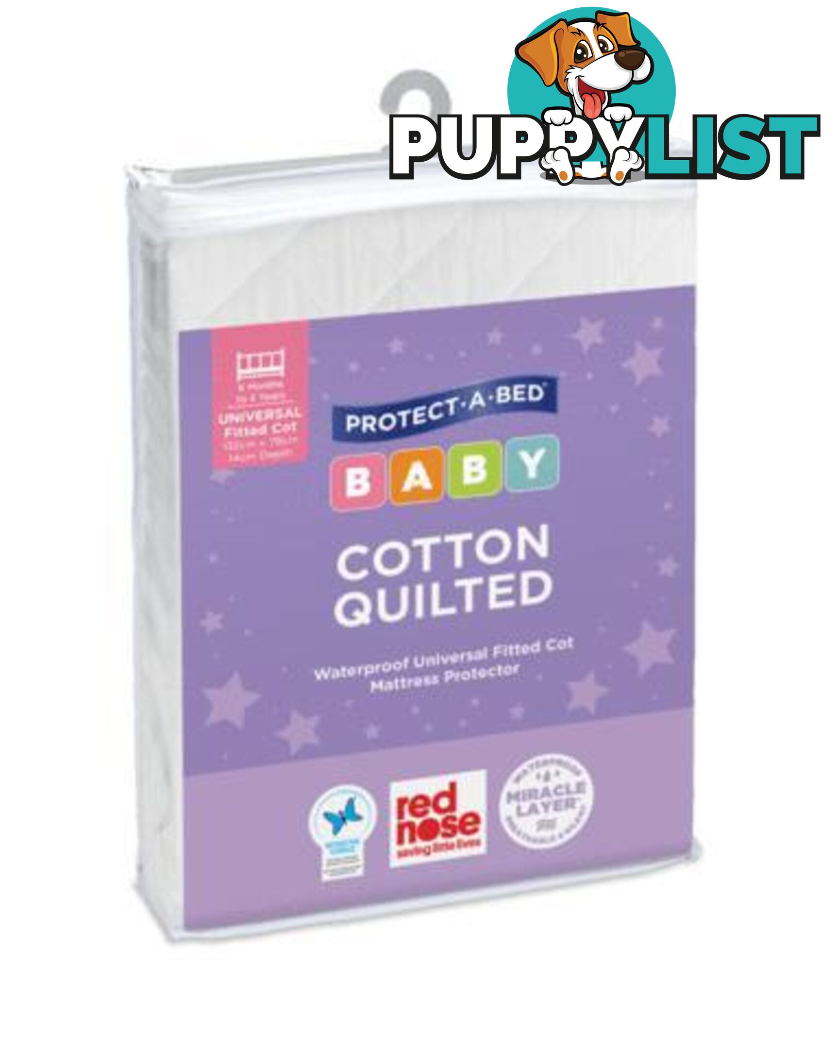 Cotton Quilted Cot Mattress Protector, Universal Fitted (Large)