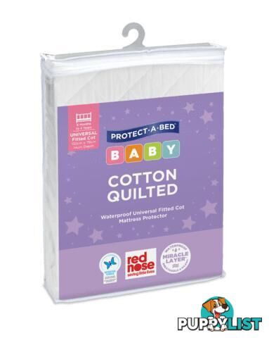 Cotton Quilted Cot Mattress Protector, Universal Fitted (Large)