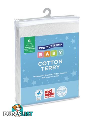 Cotton Terry Bassinet Mattress Protector, Fitted