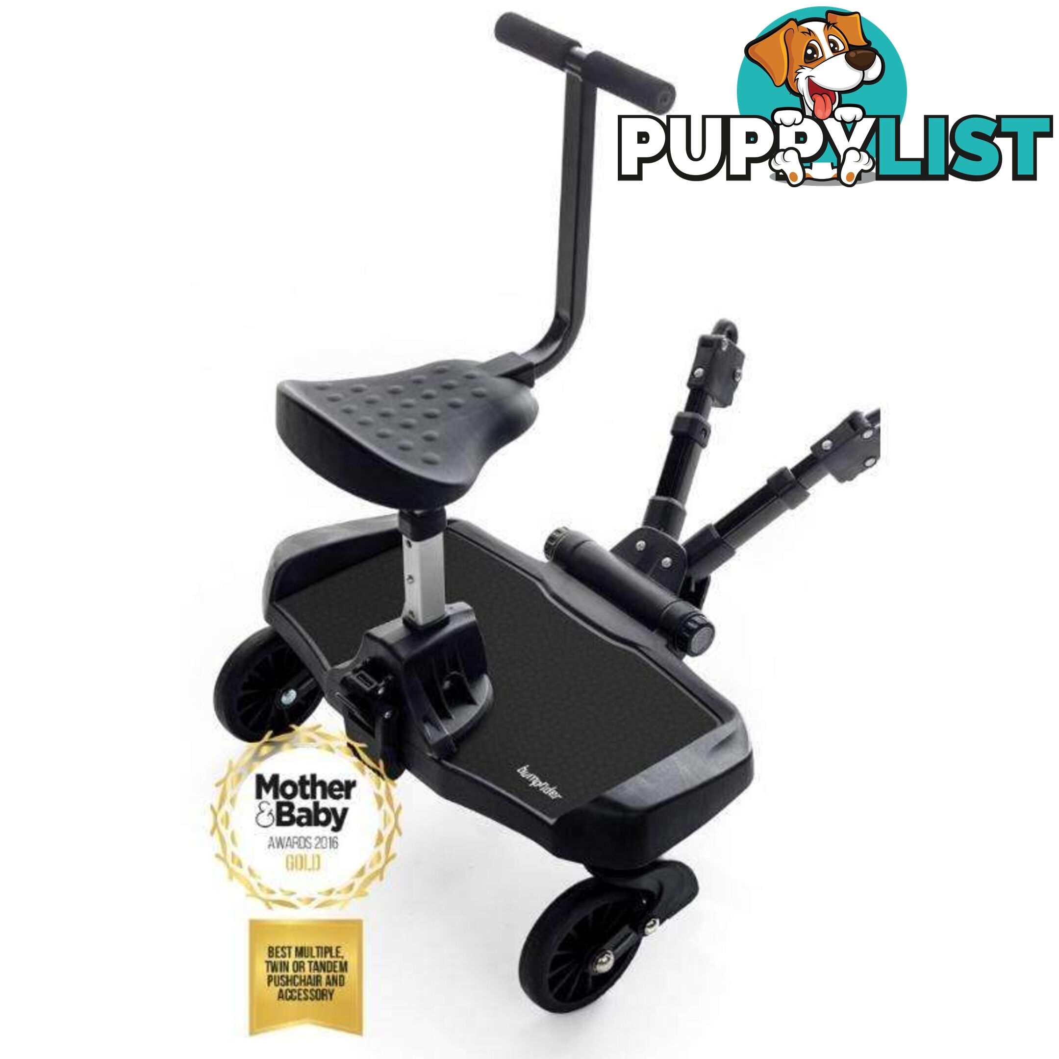 BumpRider Sit Toddler Board with Seat Attachment - Black - 1200229140047