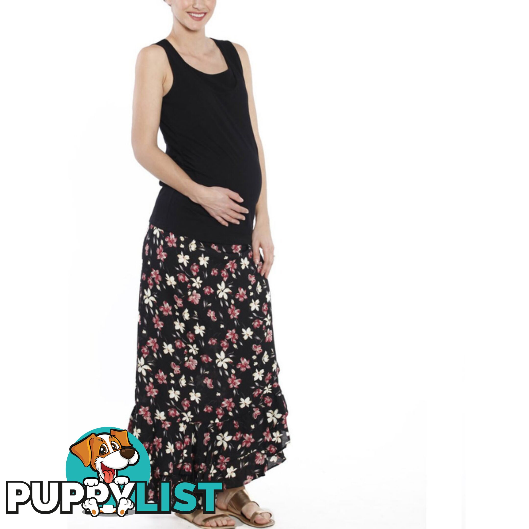 BREASTFEEDING BLACK TANK & WRAP VERSATILE SKIRT OUTFIT