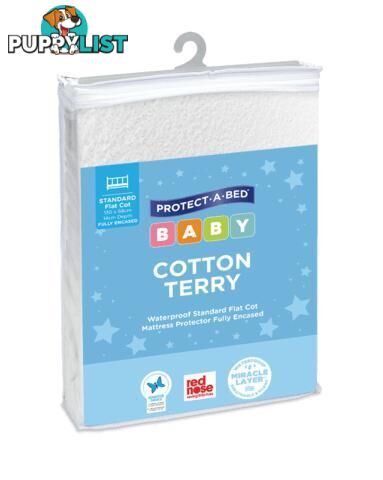 Cotton Terry Cot Mattress Protector, Fully Encased