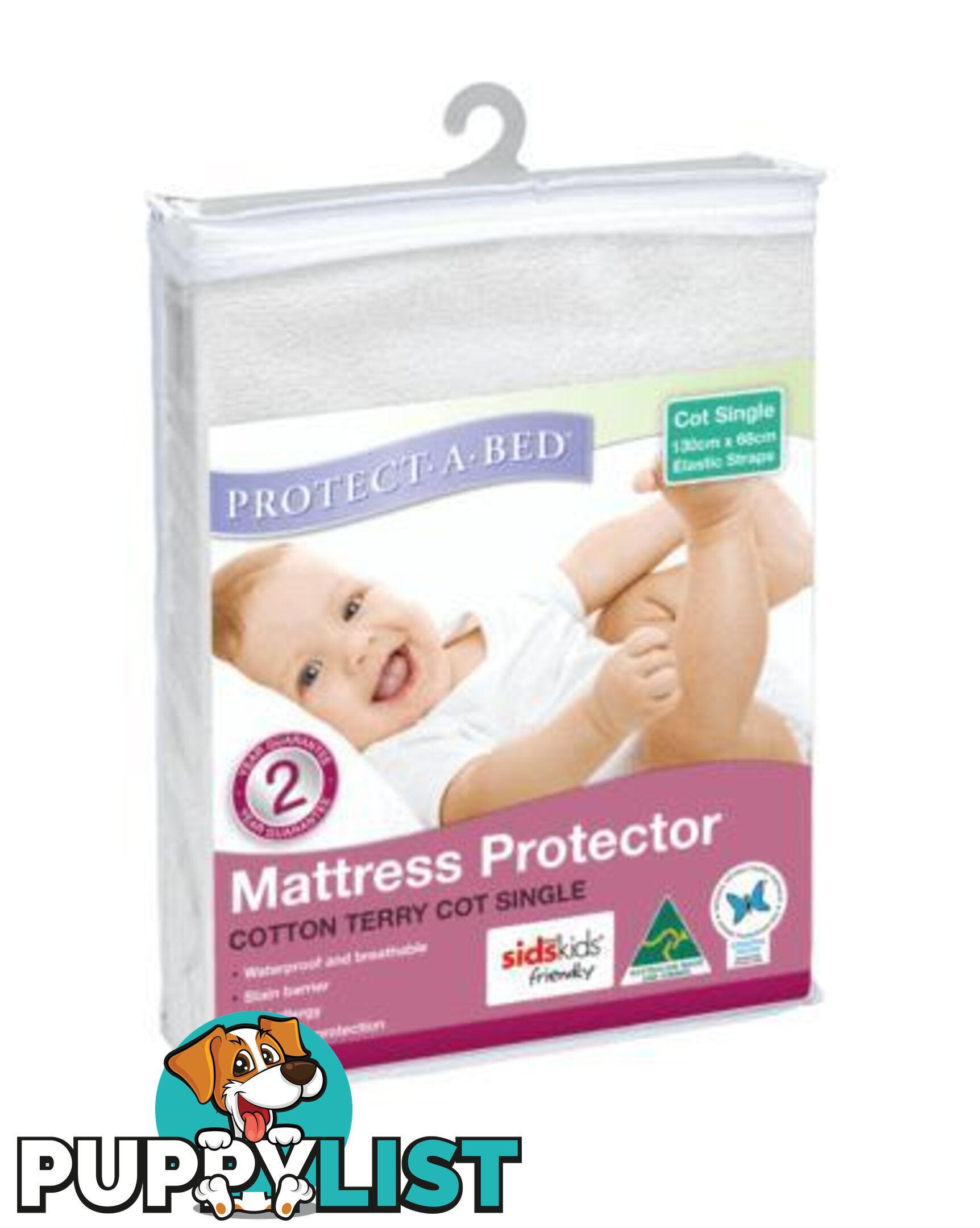 Cotton Terry Cot Mattress Protector with Elastic Straps