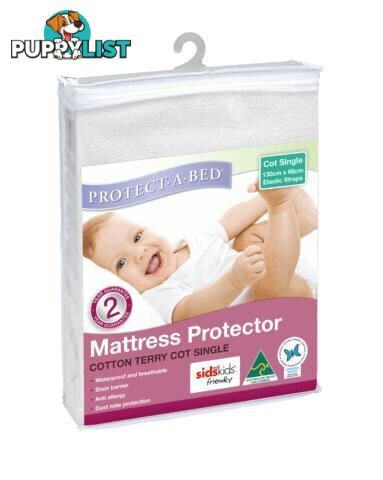 Cotton Terry Cot Mattress Protector with Elastic Straps