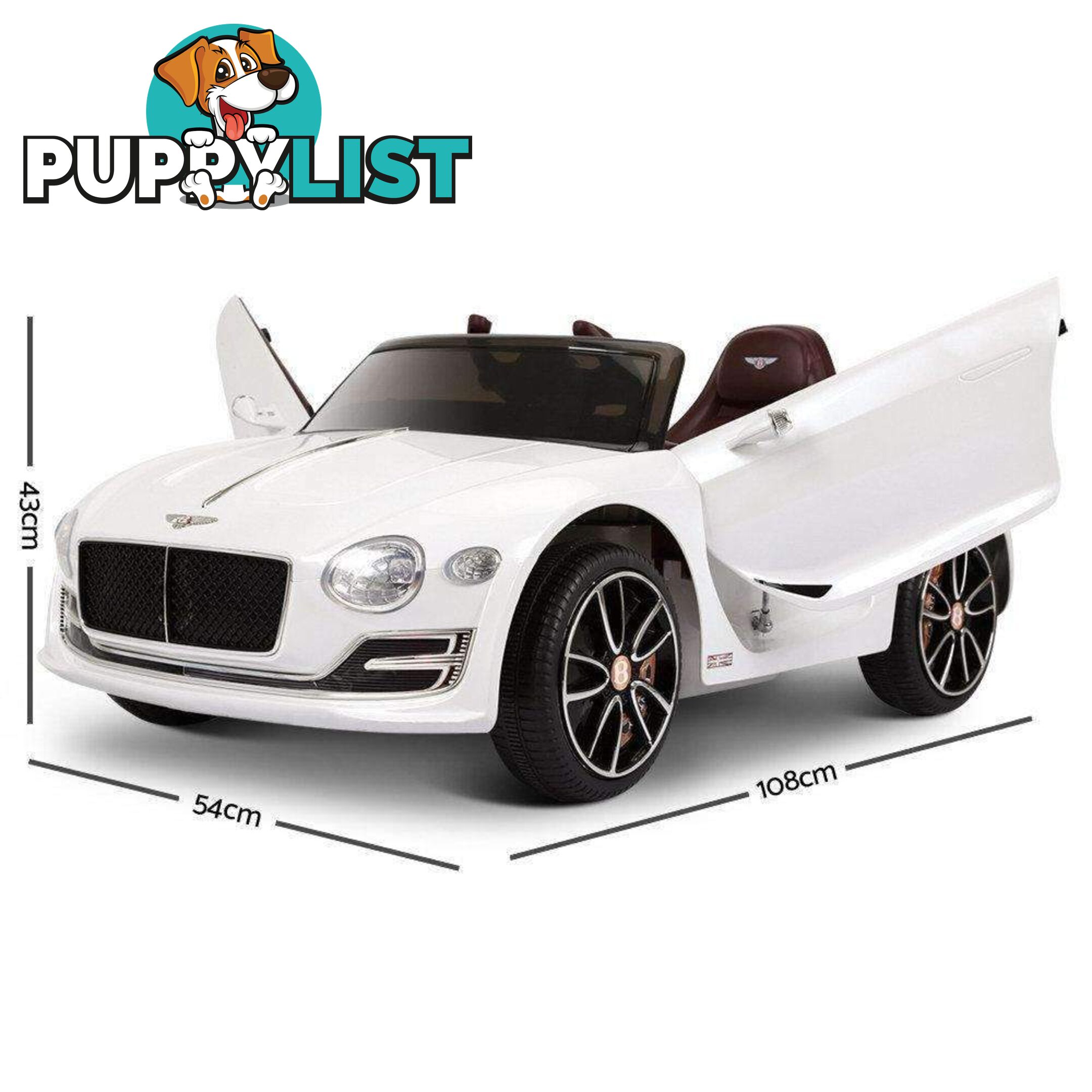 Bentley Style XP12 Electric Toy Car - White