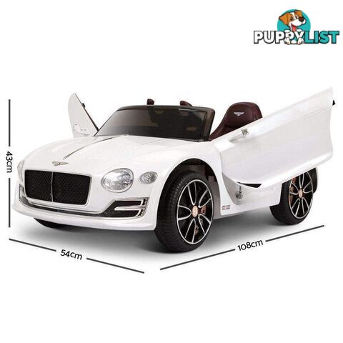 Bentley Style XP12 Electric Toy Car - White