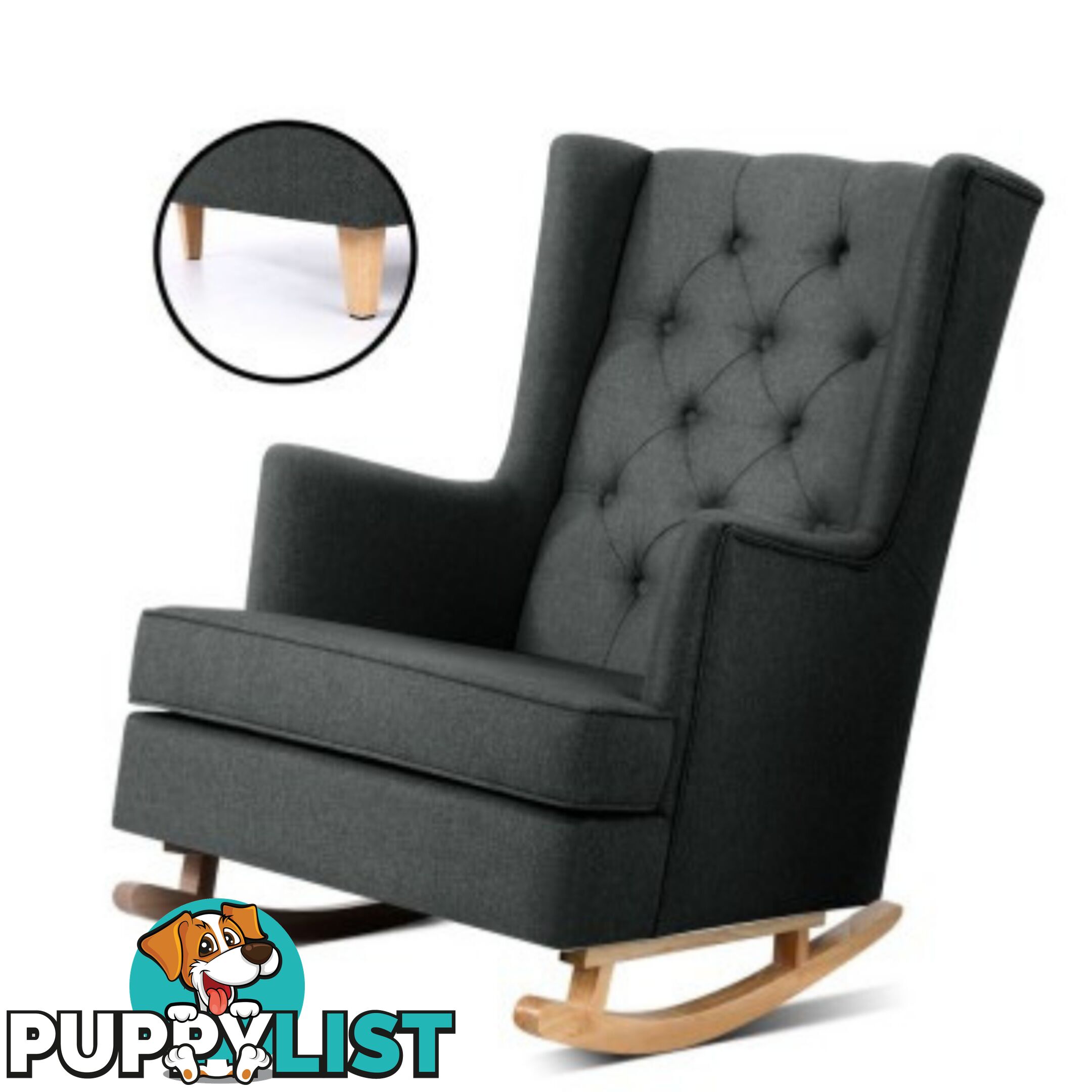 Charcoal Fabric Rocking Feeding Chair