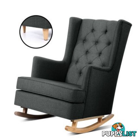 Charcoal Fabric Rocking Feeding Chair