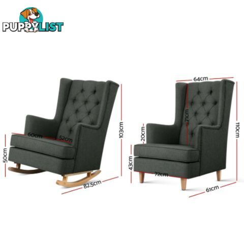 Charcoal Fabric Rocking Feeding Chair