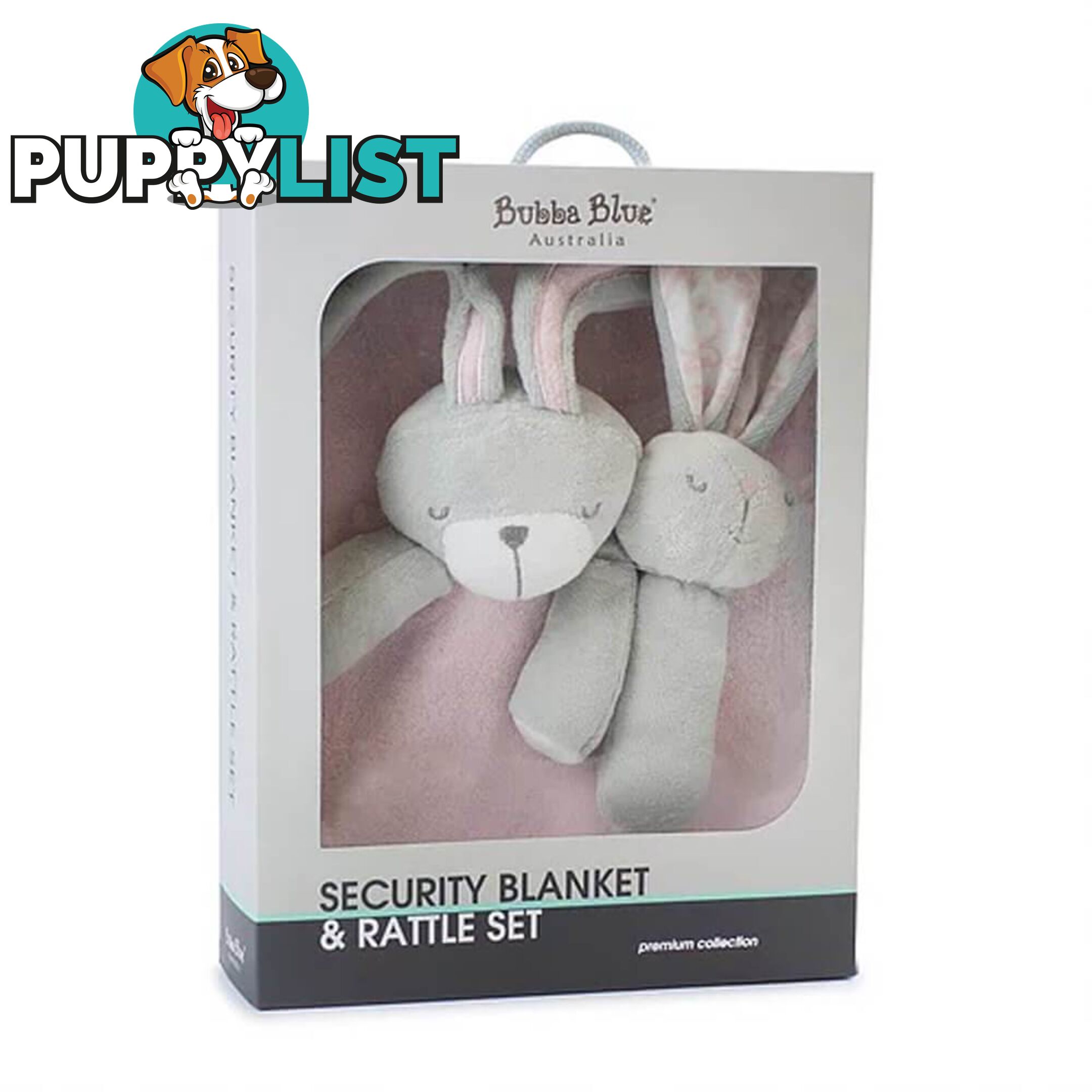 Bunny Hop Security Blanket & Rattle Set