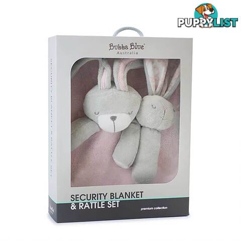 Bunny Hop Security Blanket & Rattle Set