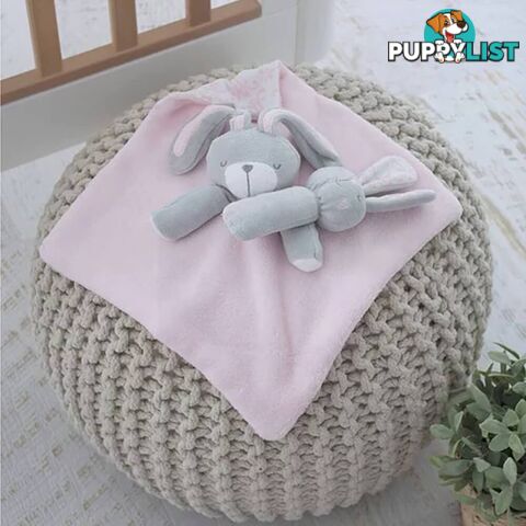 Bunny Hop Security Blanket & Rattle Set