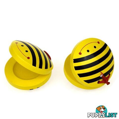 BEE WOODEN CASTANETS