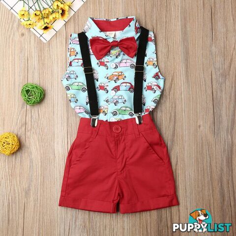 Car Bowtie Overall Set