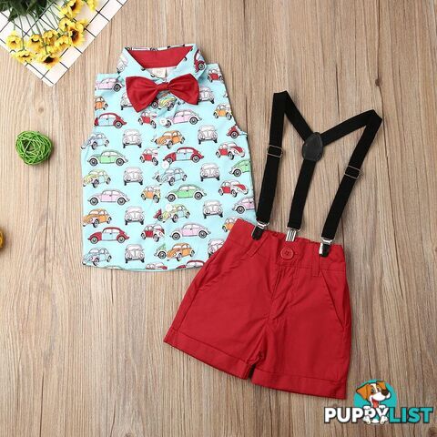 Car Bowtie Overall Set