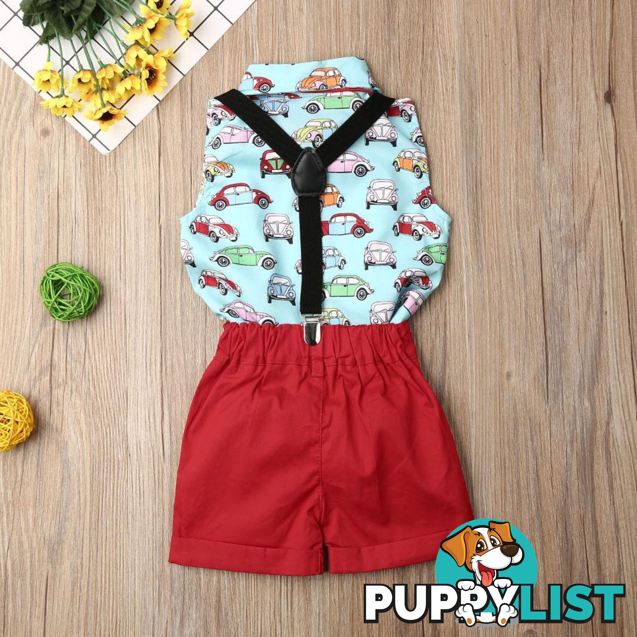 Car Bowtie Overall Set