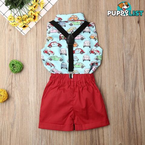 Car Bowtie Overall Set