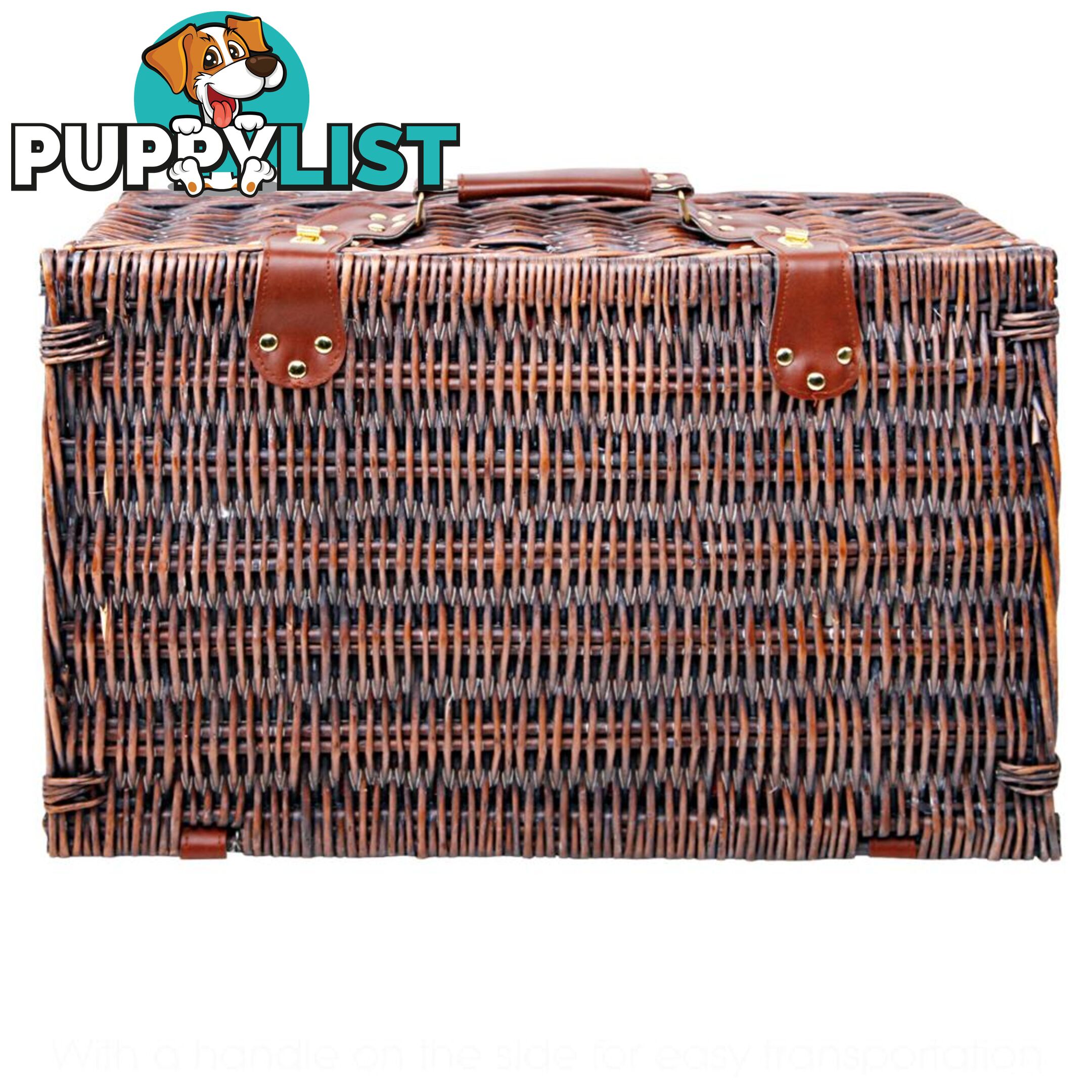 Alfresco 4 Person Picnic Basket Red Handle Corporate Blanket