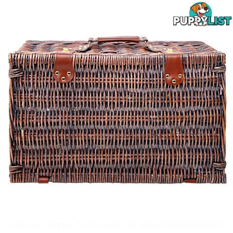 Alfresco 4 Person Picnic Basket Red Handle Corporate Blanket